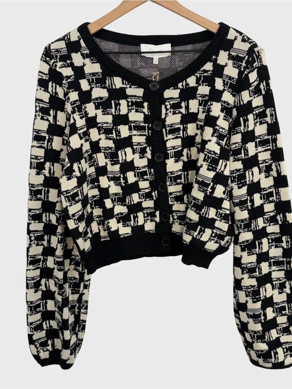 Cleobella New with Tags Black Ivory Abstract Geometric Print Marybeth Cardigan - Picture 8 of 8